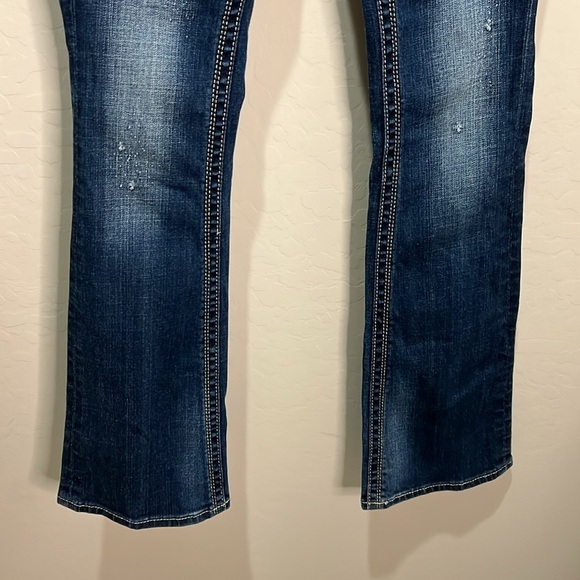 Vintage Rock Revival Jeans Women’s Size 25 Gwen Boot Distressed Buckle Y2K Blue - Picture 3 of 16